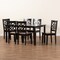 Baxton Studio Nicolette Modern and Contemporary Two-Tone Dark Brown and Walnut Brown Finished Wood 7-PC Dining Set 179-11389-10519-Zoro - alternate 4